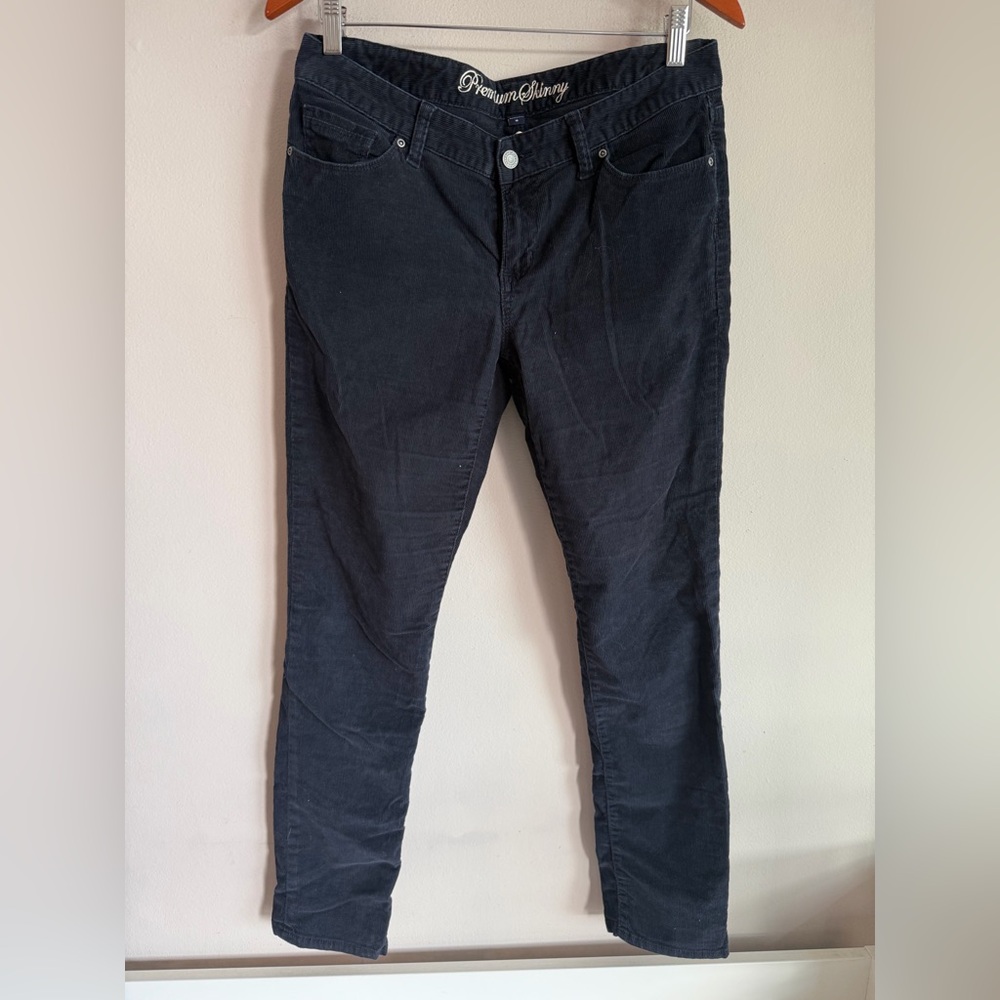 Navy Corduroy‎ Straight-Leg Pants premium skinny size 10